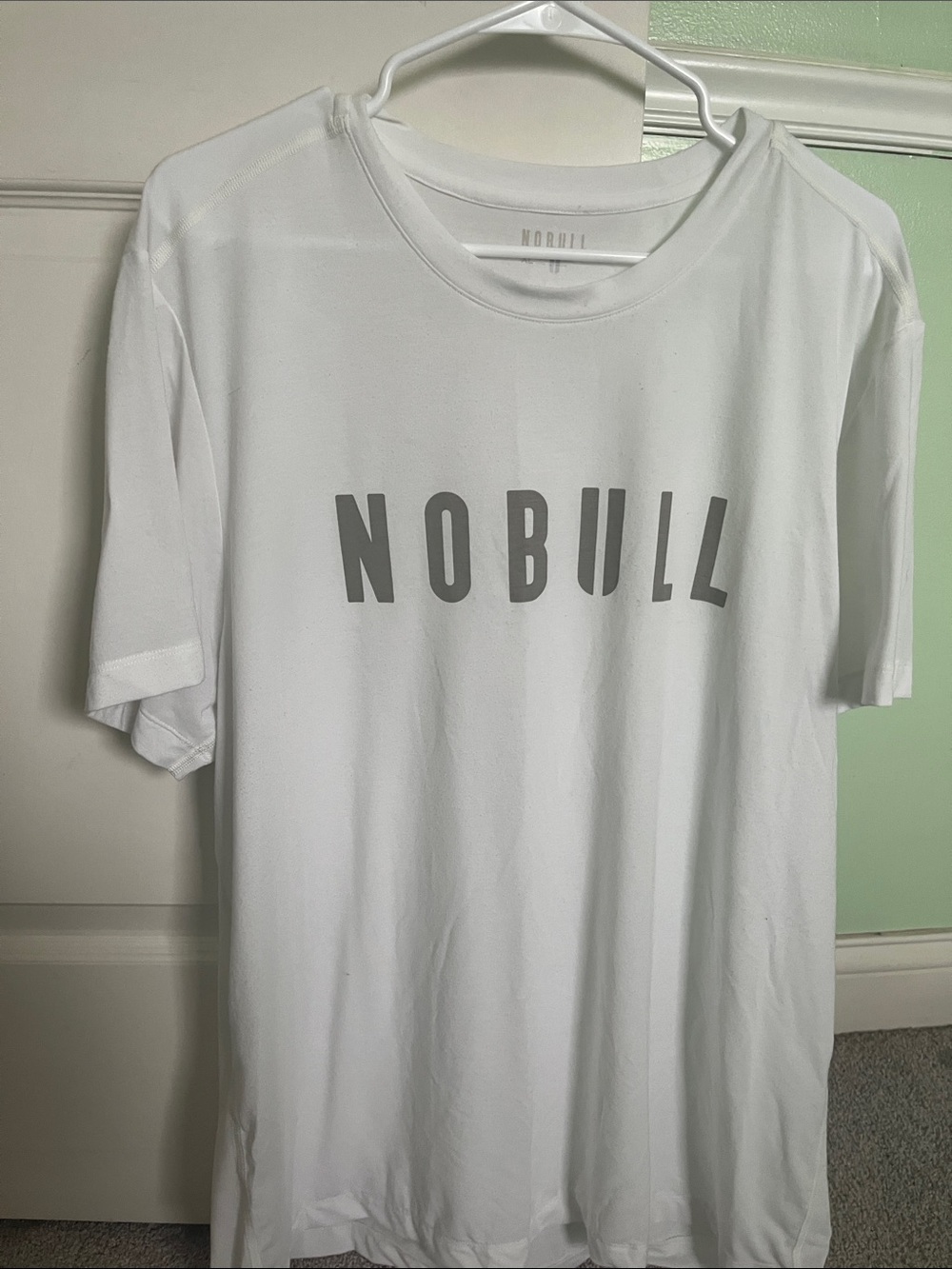 NOBULL White Short-Sleeve Tee with Gray Logo